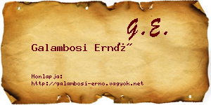 Galambosi Ernő névjegykártya